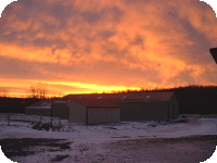 Sunrise over the barn